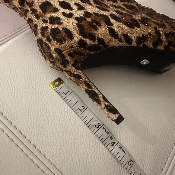 NIB AZALEA THIGH HIGH LEOPARD PRINT EMBELLISHED SEXY BOOTS 7,5 🔥🔥🔥 - Picture 10 of 17